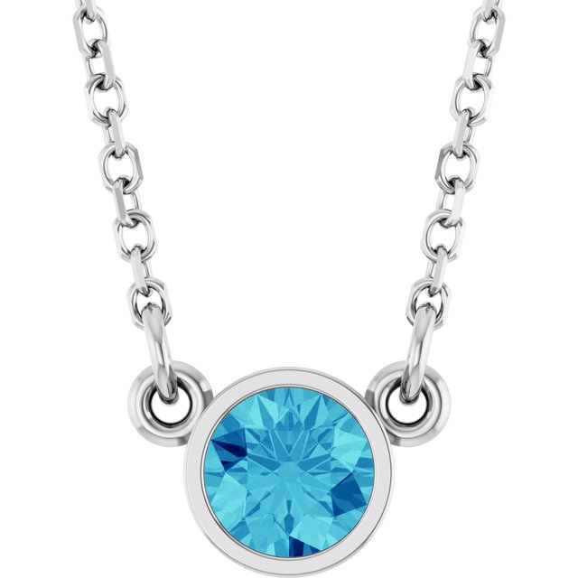 Bezel-Set Solitaire Birthstone Necklace