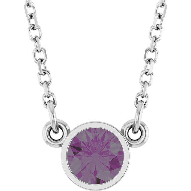 Bezel-Set Solitaire Birthstone Necklace