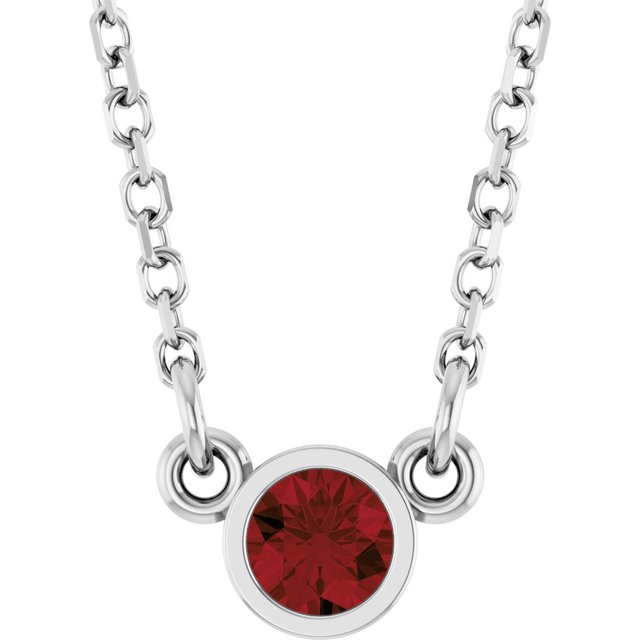 Bezel-Set Solitaire Birthstone Necklace