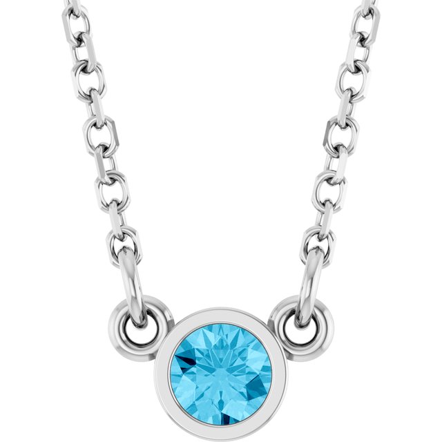 Bezel-Set Solitaire Birthstone Necklace