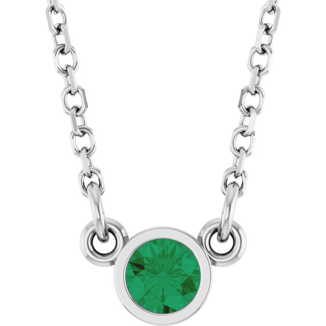 Bezel-Set Solitaire Birthstone Necklace