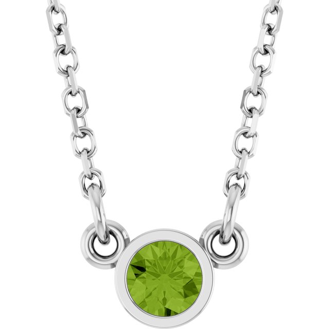 Bezel-Set Solitaire Birthstone Necklace