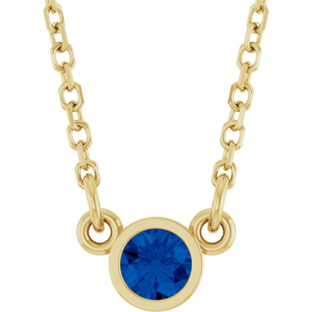 Bezel-Set Solitaire Birthstone Necklace