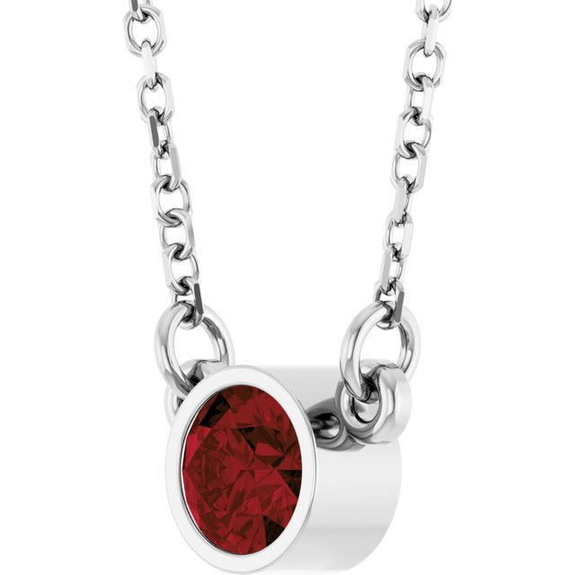 Bezel-Set Solitaire Birthstone Necklace