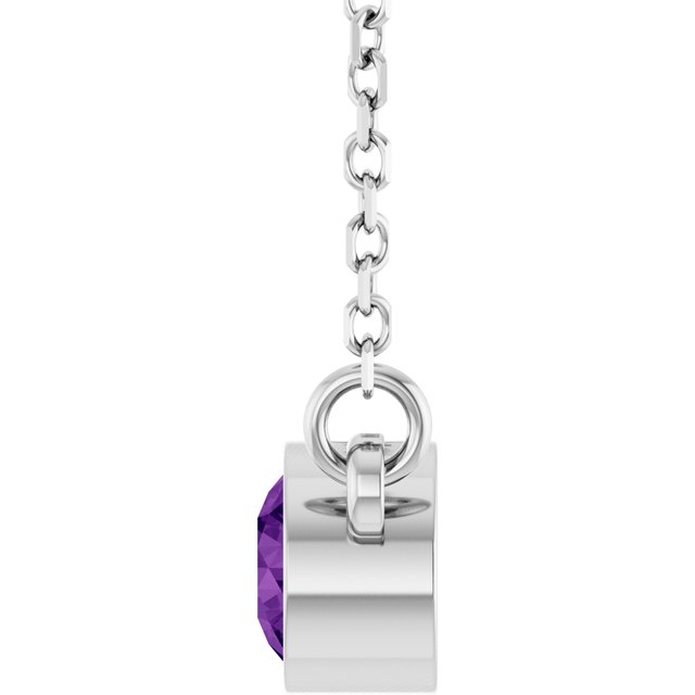 Bezel-Set Solitaire Birthstone Necklace