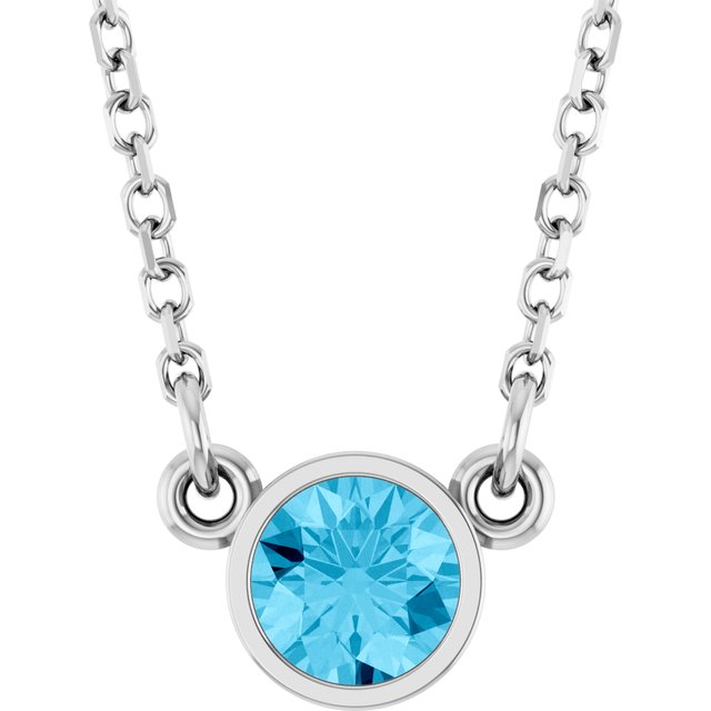 Bezel-Set Solitaire Birthstone Necklace