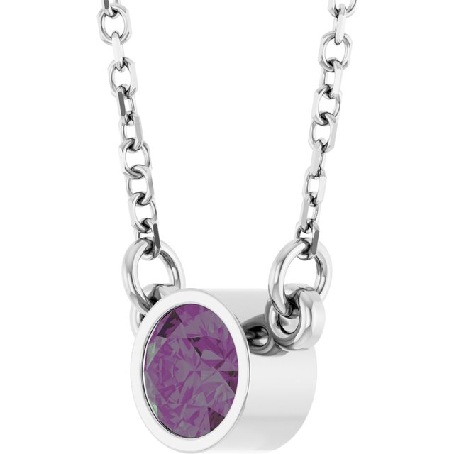 Bezel-Set Solitaire Birthstone Necklace