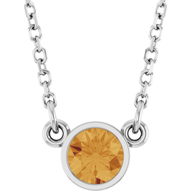 Bezel-Set Solitaire Birthstone Necklace