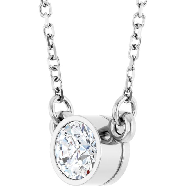 Bezel-Set Solitaire Birthstone Necklace