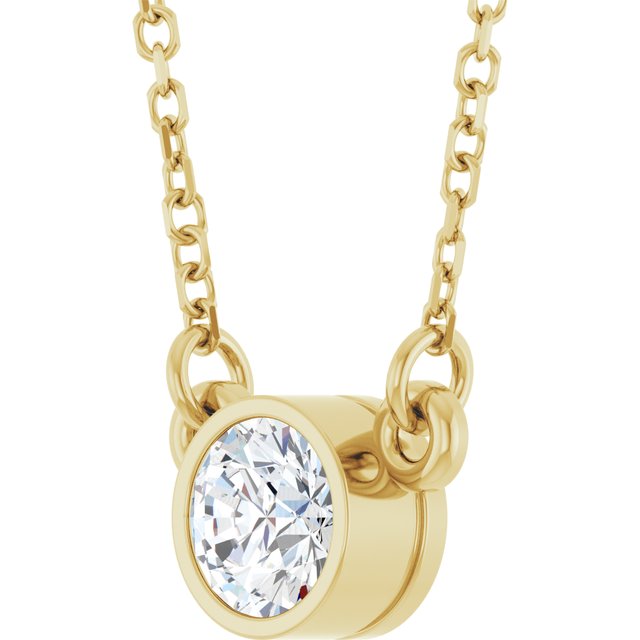 Bezel-Set Solitaire Birthstone Necklace