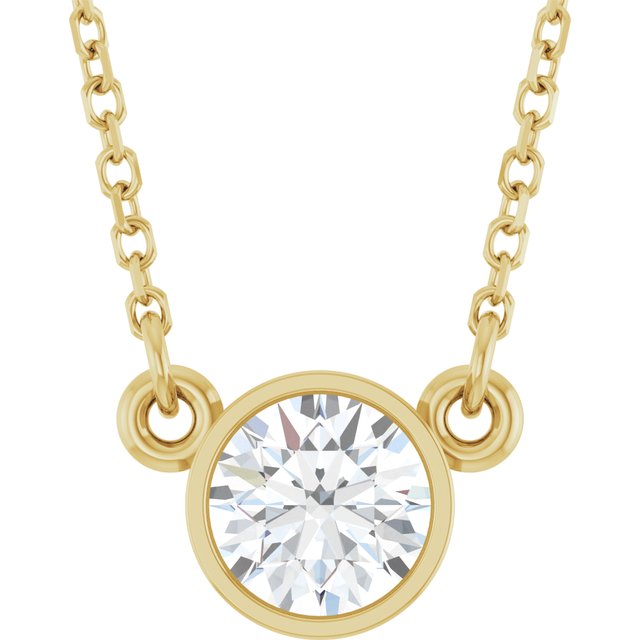 Bezel-Set Solitaire Birthstone Necklace