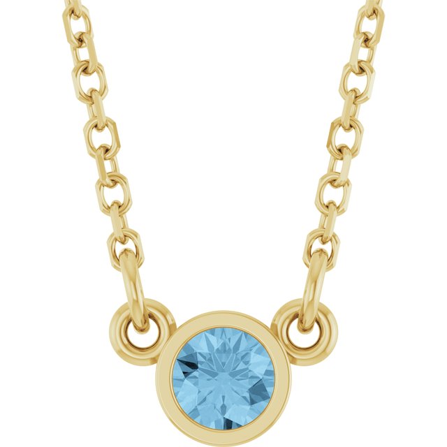 Bezel-Set Solitaire Birthstone Necklace