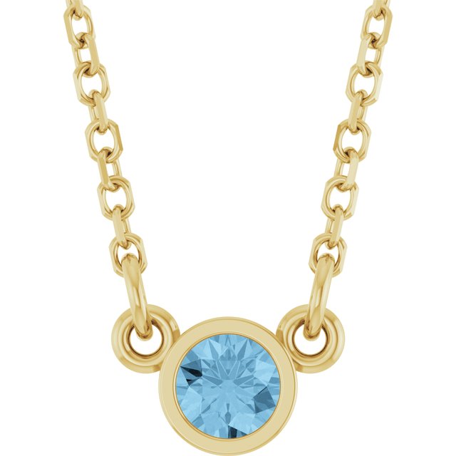Bezel-Set Solitaire Birthstone Necklace