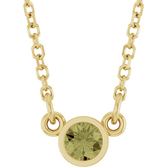 Bezel-Set Solitaire Birthstone Necklace