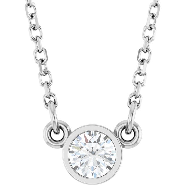 Bezel-Set Solitaire Birthstone Necklace