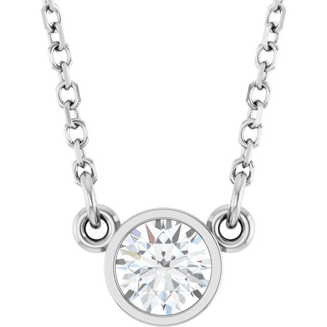 Bezel-Set Solitaire Birthstone Necklace