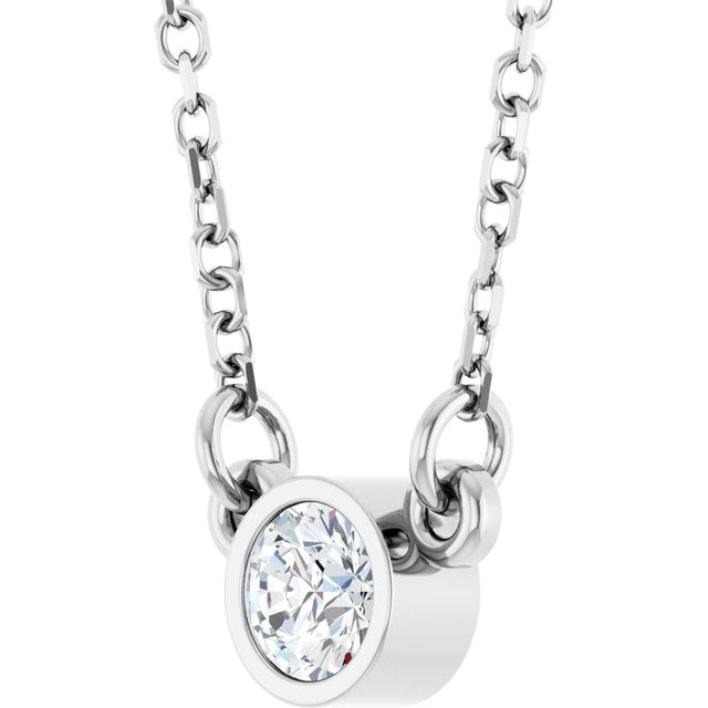 Bezel-Set Solitaire Birthstone Necklace