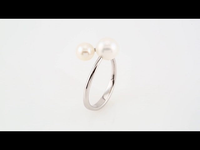 Two-Stone Pearl Bypass Ring