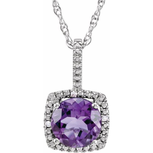 Halo-Style Birthstone Necklace