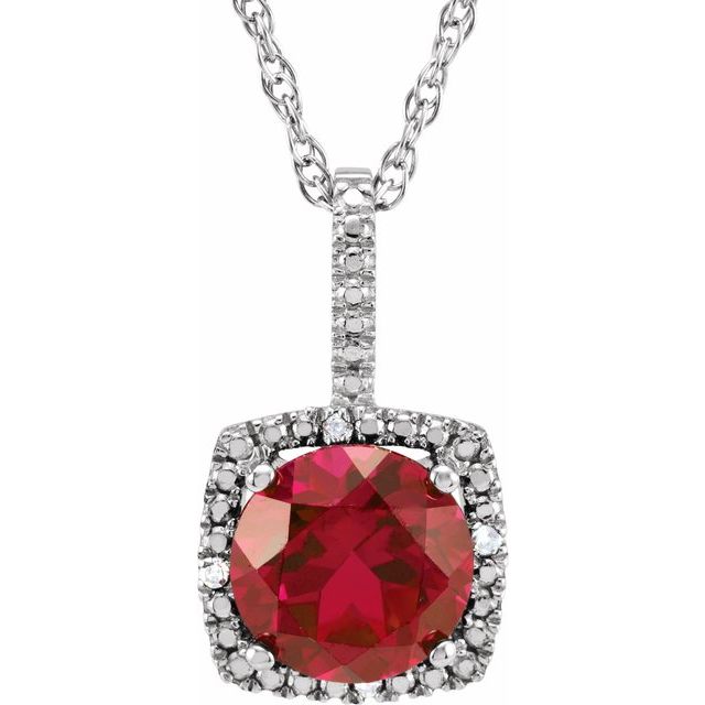 Halo-Style Birthstone Necklace