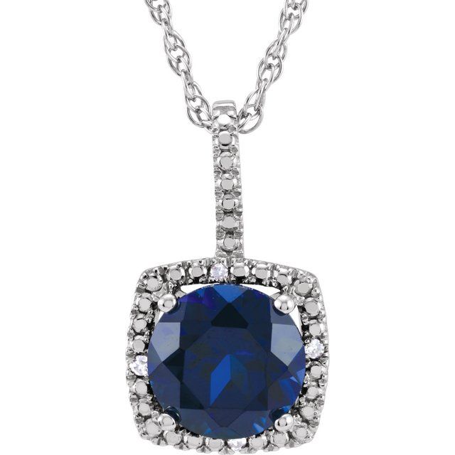 Halo-Style Birthstone Necklace