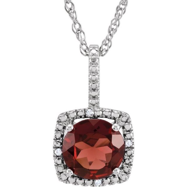 Halo-Style Birthstone Necklace