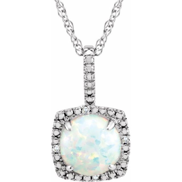 Halo-Style Birthstone Necklace