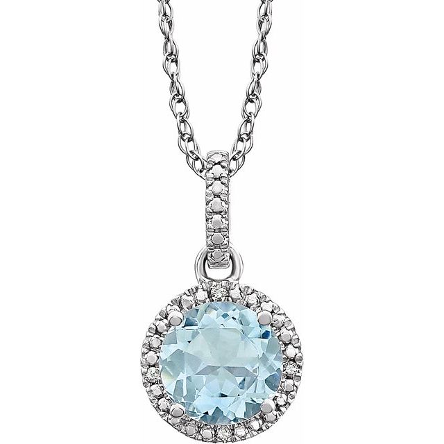 Halo-Style Birthstone Necklace