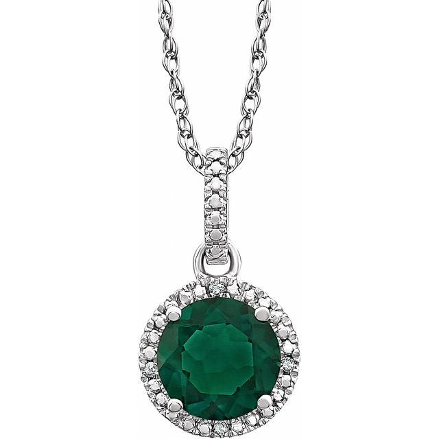 Halo-Style Birthstone Necklace