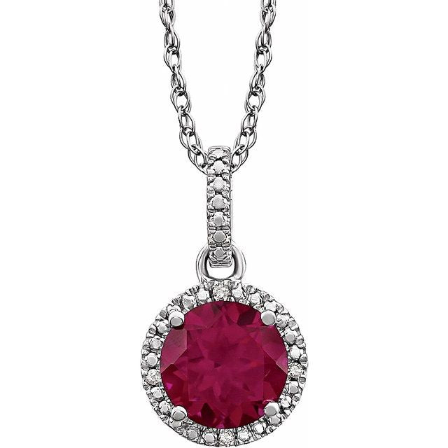 Halo-Style Birthstone Necklace