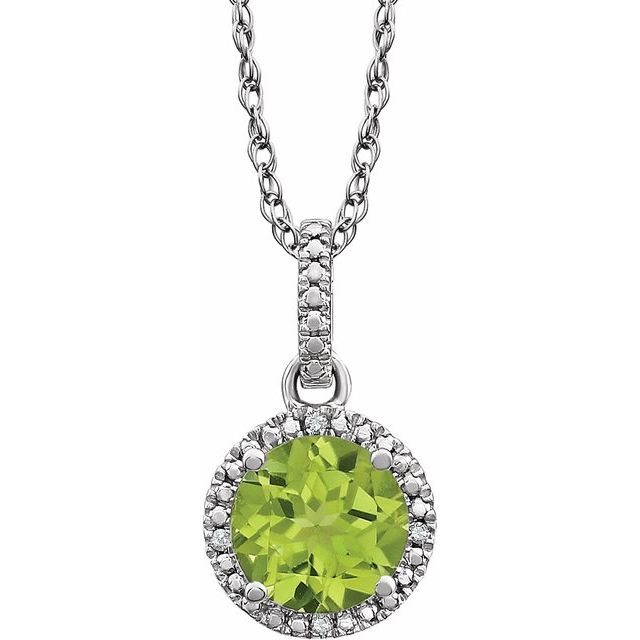 Halo-Style Birthstone Necklace