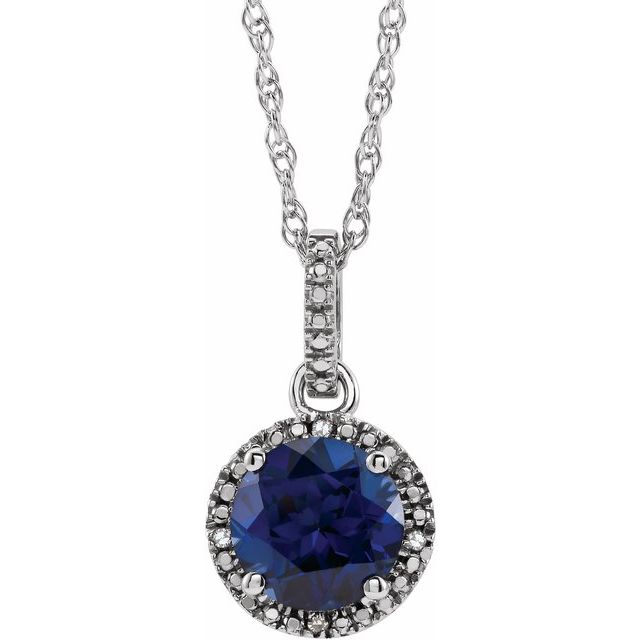 Halo-Style Birthstone Necklace