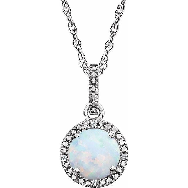 Halo-Style Birthstone Necklace