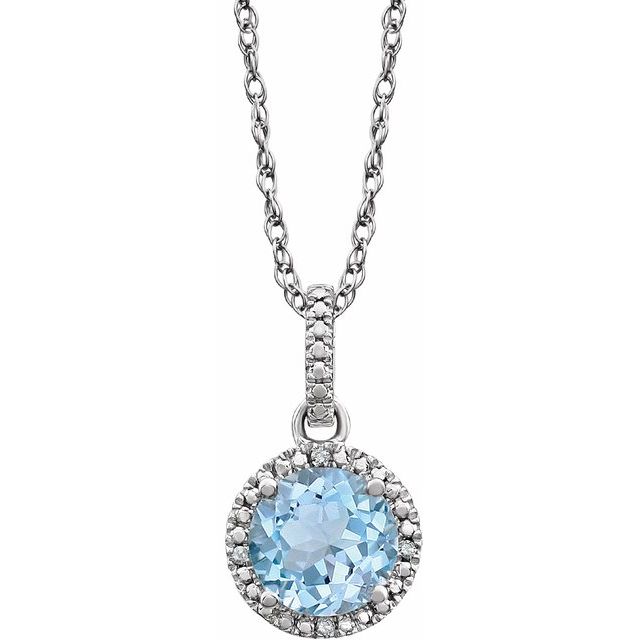 Halo-Style Birthstone Necklace