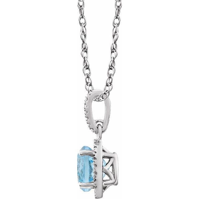 Halo-Style Birthstone Necklace