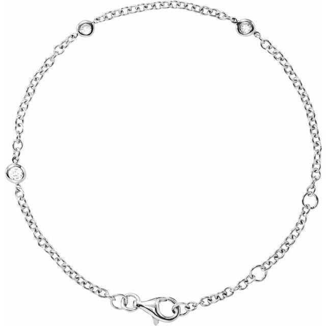 Bezel-Set Station Bracelet