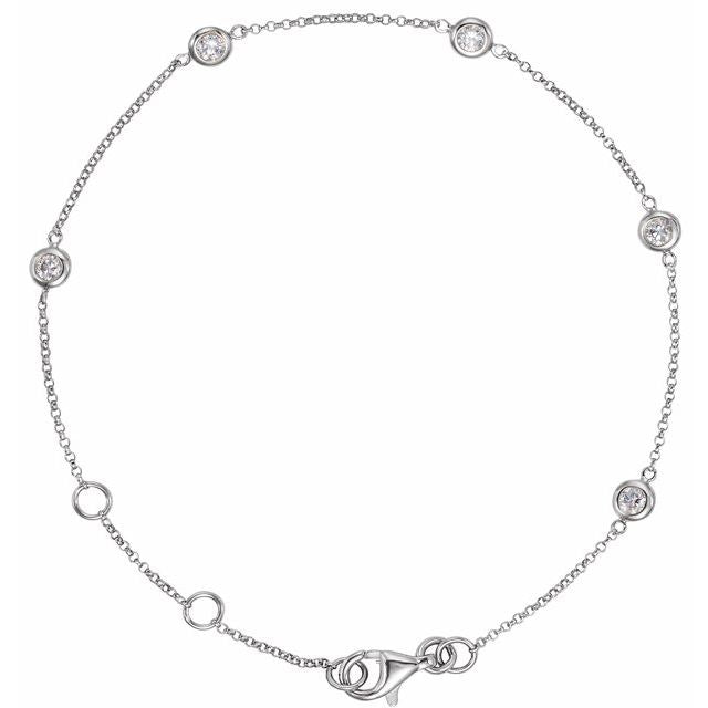 Bezel-Set Station Bracelet