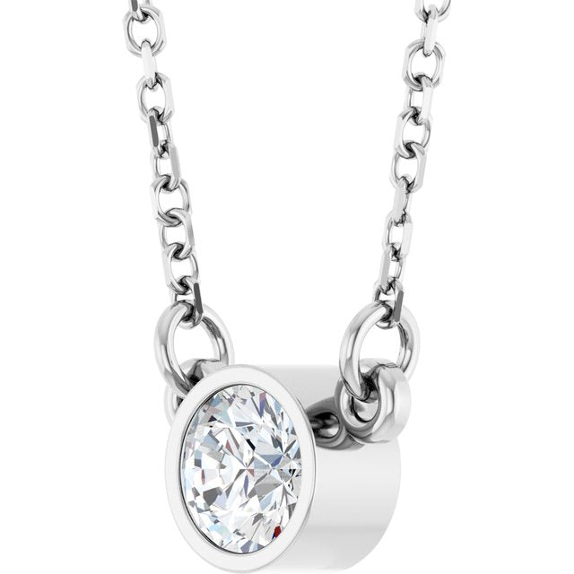 Bezel-Set Solitaire Birthstone Necklace