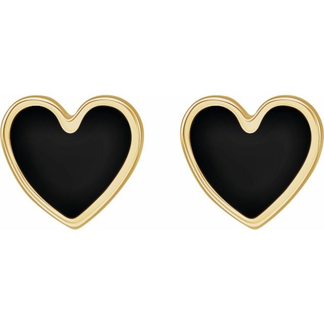 Enamel Heart Earrings