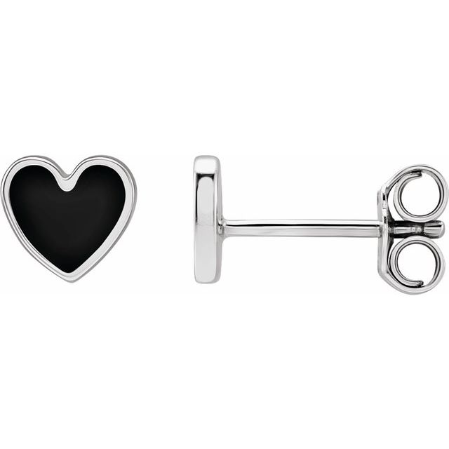 Enamel Heart Earrings