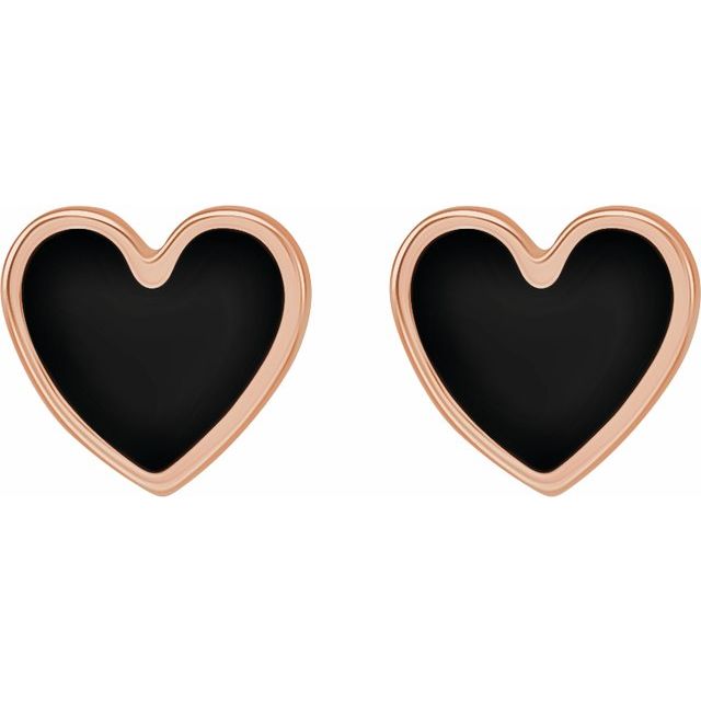 Enamel Heart Earrings