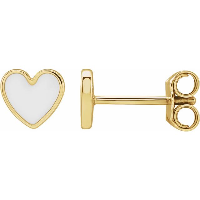 Enamel Heart Earrings