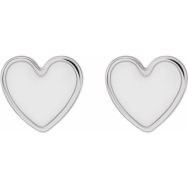 Enamel Heart Earrings