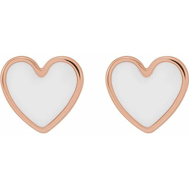 Enamel Heart Earrings