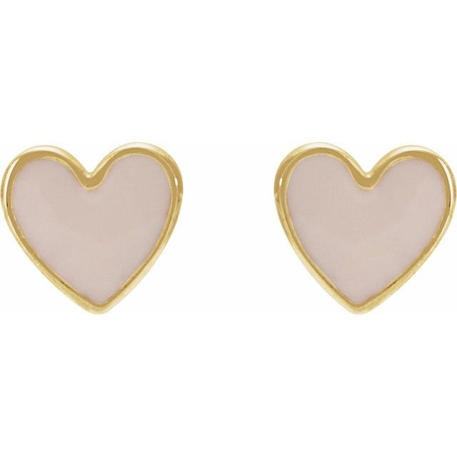 Enamel Heart Earrings