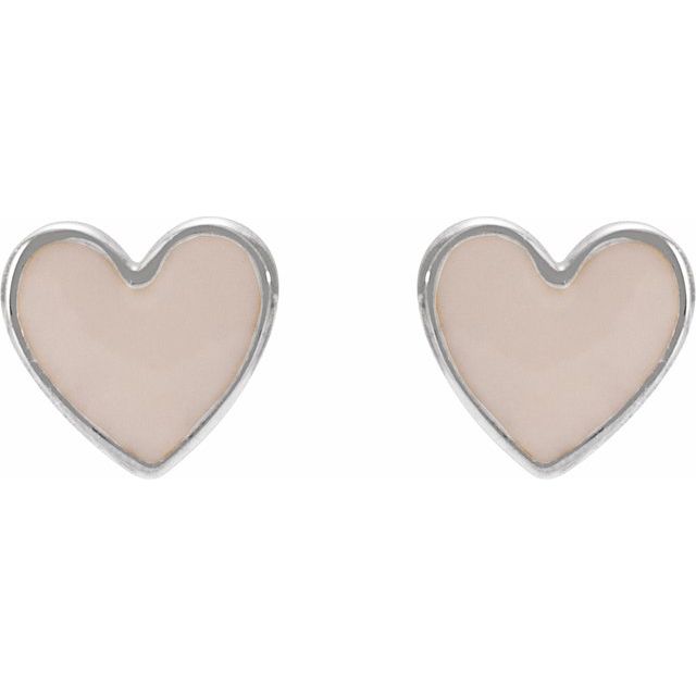 Enamel Heart Earrings