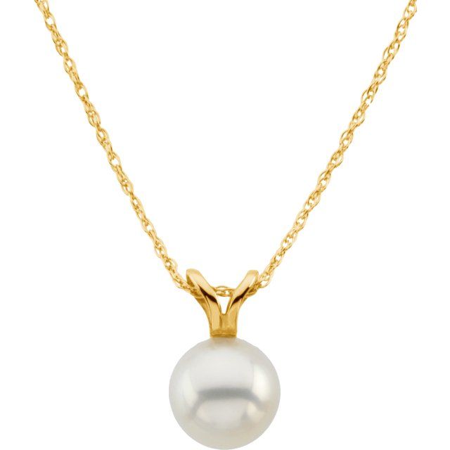 Solitaire Pearl Necklace