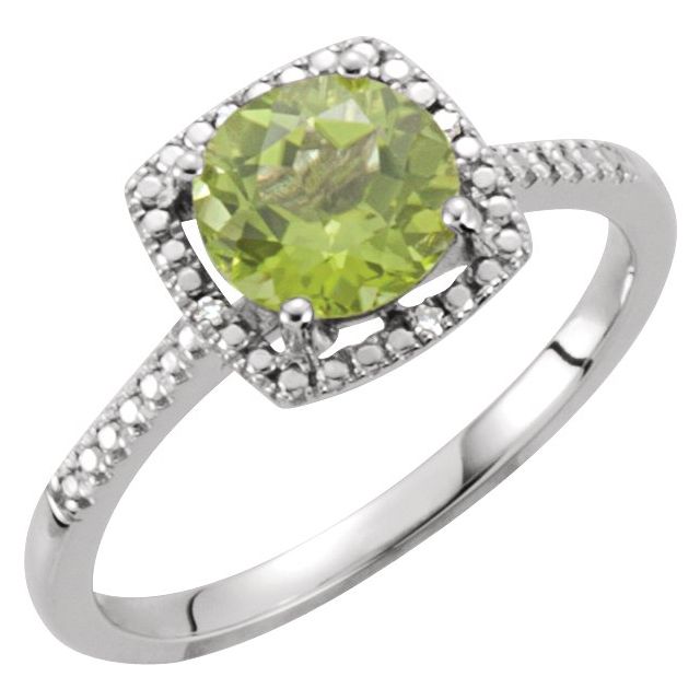 Halo-Style Birthstone Ring