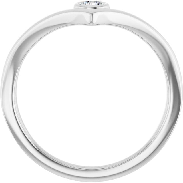 Bezel-Set Solitaire V Ring