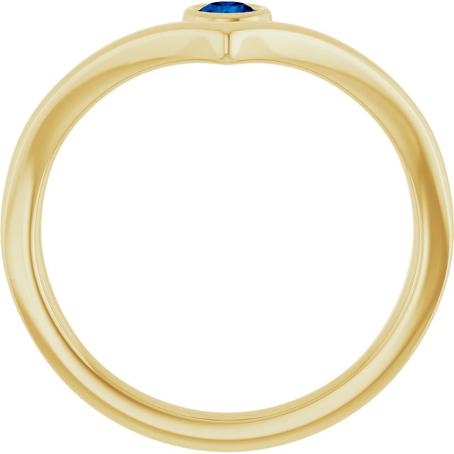 Bezel-Set Solitaire V Ring